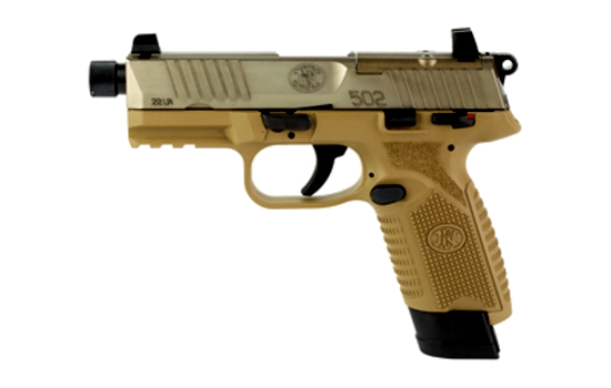 FN America - FN 502 Tactical — 22 Long Rifle · 15 Round · Flat Dark Earth · 4.6" · Compact · Single Action