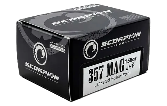 Scorpion Ammo - Centerfire Handgun — 158 Grains · Jacketed Hollow Point · 20