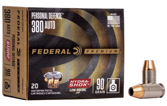 Federal - Personal Defense Hydra-Shok Low Recoil — 90 Grains · Jacketed Hollow Point · 20