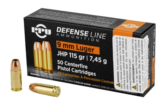 PPU - Handgun Defense — 115 Grains · Jacketed Hollow Point · 50
