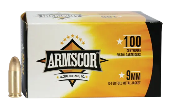 Armscor - Centerfire Handgun — 124 Grains · Full Metal Jacket · 100