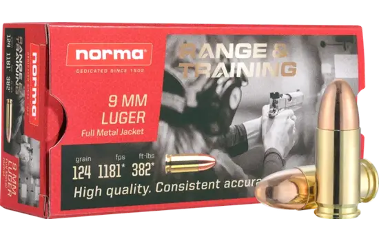 Norma - Range And Training Handgun — 124 Grains · Full Metal Jacket · 50