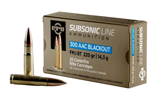 PPU - Subsonic Rifle — 300 AAC Blackout · 220 Grains · Full Metal Jacket Boat Tail · 20